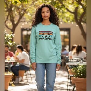 Realtree Aqua Long Sleeve Tee with Logo